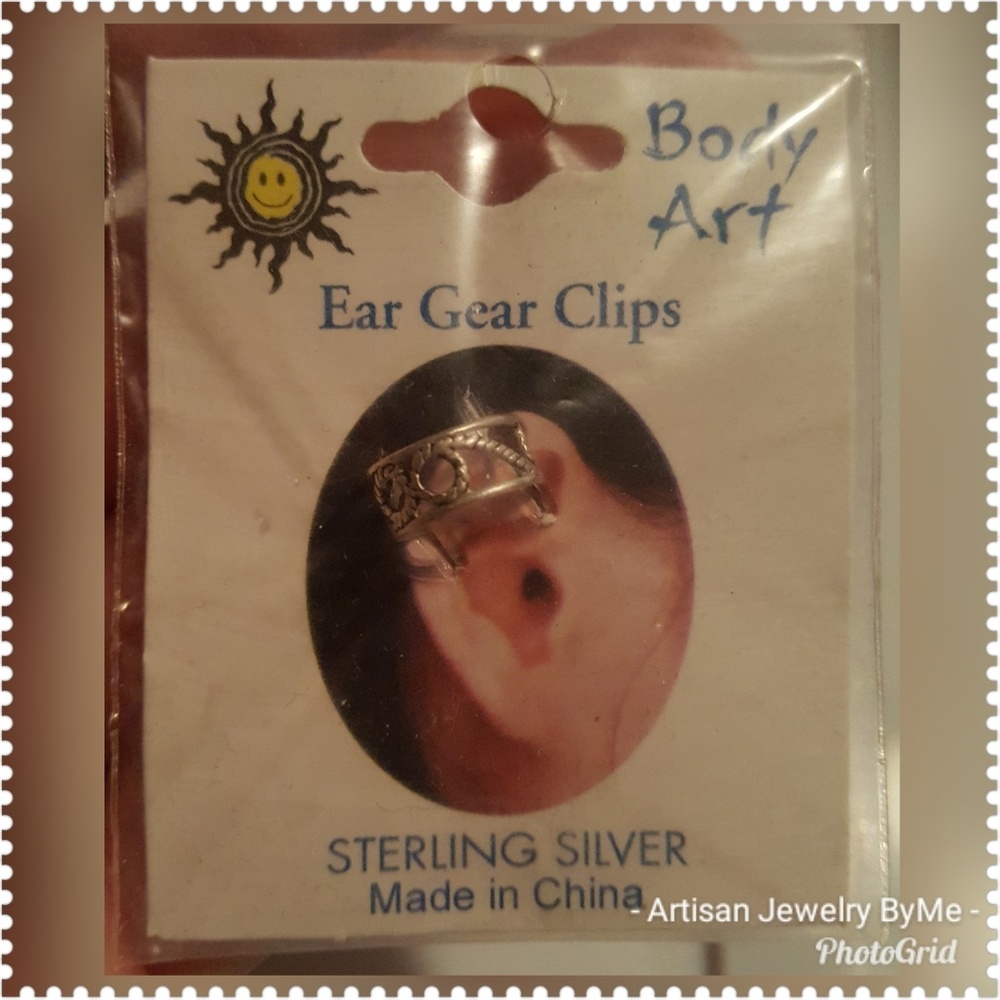 'Body Art.925 Ear Cuff 'Ear Gear Clips' Filligree Open Cut One PIECE